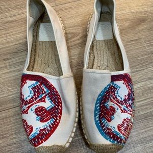 TORY BURCH Ivory 3D Logo Espadrille Flats